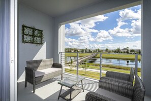 Balcony w/ lake view.