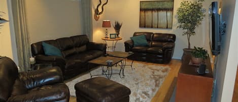 Living Room to relax in comfy leather furniture