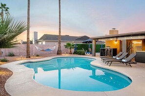 Amazing pool with heating and cooling options for year round enjoyment.