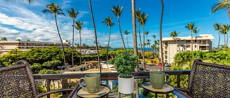 Enjoy coffee on the private lanai