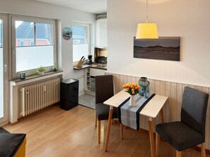 Wohnzimmer der Ferienwohnung Kniepsand in Wittdün auf Amrum