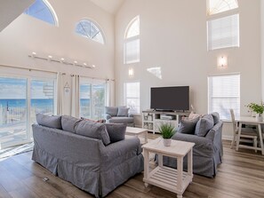 Living Room - Beachfront Covered Patio Access