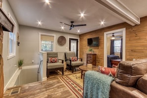 Fiddleheads' cozy living area