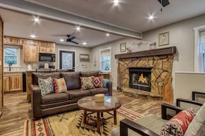 Fiddleheads' cozy living area
