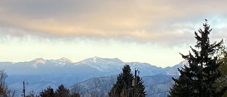 View of the Bridger Mountains from our deck