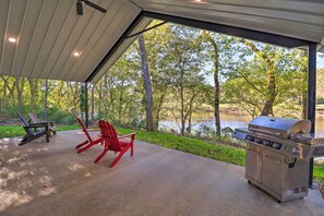 Riverfront property | Grill for Guest Use | Covered Patio