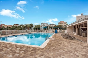 Plenty of pool side seating