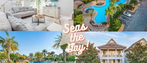 5 Luxury BR,Huge Resort Pool, Hot tub,Walk to beach