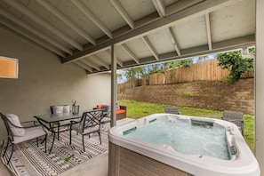 Beautiful jetted hot tub