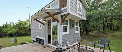 Tiny Home 4 Charcoal BBQ outside deck