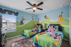 Mickey and Friends room has a mural and a magical playful room for your children