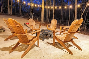 Gather around the fire pit for unforgettable family moments. Enjoy s'mores, laughter, and stargazing under the Georgia night sky.
