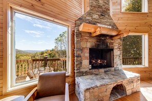 Great Room with Wood Fireplace