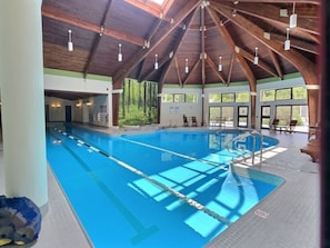 Spa at the Woods - Relax in our spacious indoor pool with limited hours for an exclusive experience. Swim, relax, rejuvenate: Our spa has it all. Shared Amenity at Spa at the Woods building, hours vary depending on the day and time of year.