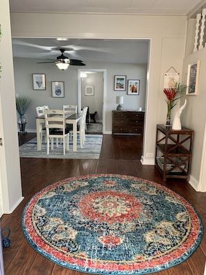 The entrance looking into the dining room.