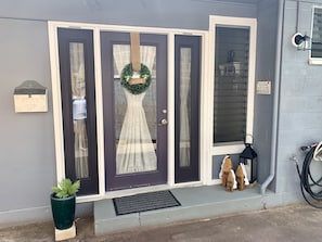 The inviting private entrance.