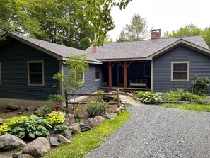 Entry with perennial garden