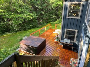 New deck with New Hot tub to enjoy the perfect summer days and nights in Vermont