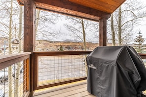 Private balcony with gas grill.