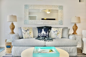 Brand new queen sleeper sofa with extra comfy mattress.