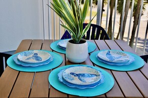 Enjoy a cup of coffee or a cooked meal on the patio listening to the waves.
