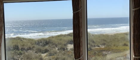 Ocean view from large living room windows.