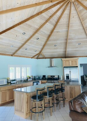 Brand new kitchen with soaring ceilings!