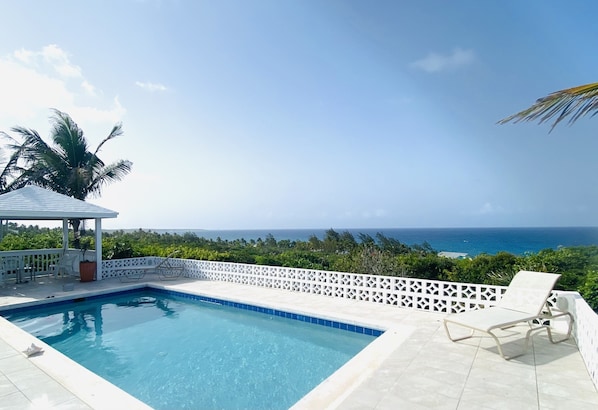 Stunning panoramic views from the pool terrace at Ocean Hill