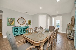 Gather the family for memorable meals in this elegant dining space with plenty of room to seat everyone comfortably.
