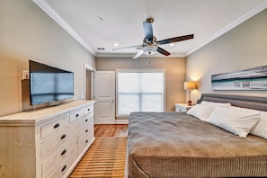 Bedroom #1: Third Floor: Comfy King size bed with Smart TV