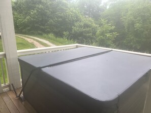 Hot Tub located on the back deck. 