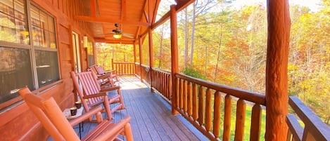 Enjoy the gorgeous wooded view while relaxing on the front porch. 
