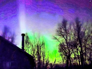 Northern Lights above the cabin