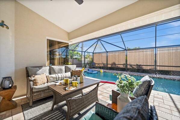 Enjoy endless hours of fun and relaxation at this gorgeous private pool oasis.