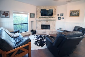 living area with pullout futon