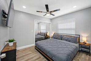 Have an amazing sleep in our stunning bedroom with comfortable king size bed. Feel safe and secured and sleep comfortably during your stay with us. Inquire about our property now!