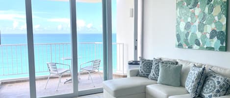 Apartment has 180 degree unobstructed ocean view. 
