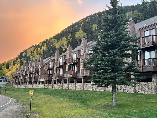 Fall view of unit with alpenglow at sunset.