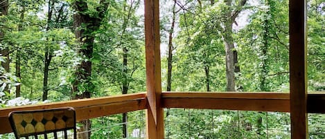 Our deck is a tree top retreat.