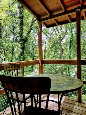 Our deck is a tree top retreat.