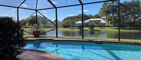 The view of the pool and canal. Wow!