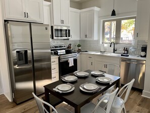A full kitchen with everything you will need