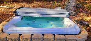 Hot Tub seats six comfortably