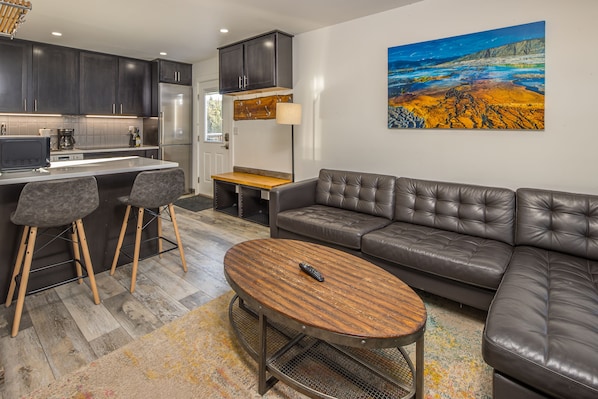 Relax on the leather sofa | Main Level