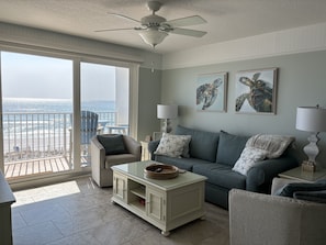 Relax in the living room with beautiful views!

