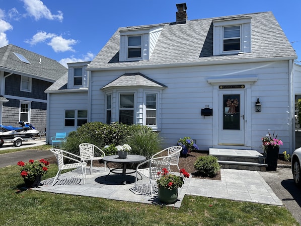 Front patio added in 2022 to optimize late day sun & neighborhood gatherings. 