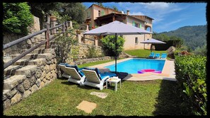 Swimming pool, with spectacular valley and mountain views
