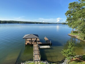 Dock with PWC port.  Boat ramp on left.