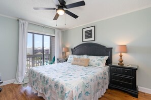 Master bedroom with King bed, en-suite bath, private balcony and ocean view!