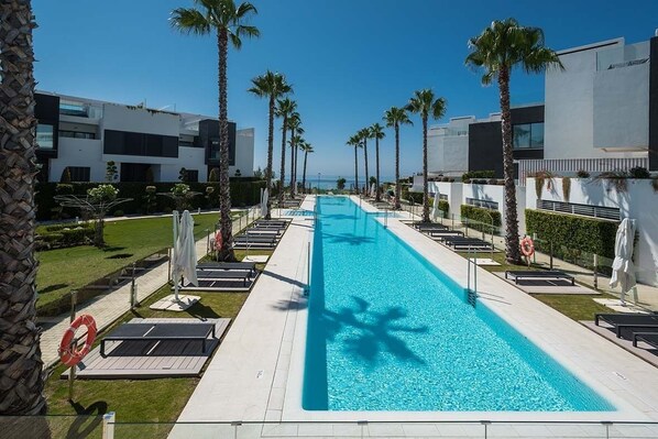 Large pool with views of the Med
